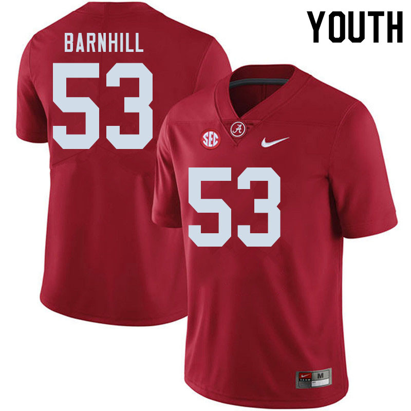 Youth #53 Matthew Barnhill Alabama Crimson Tide College Football Jerseys Sale-Crimson